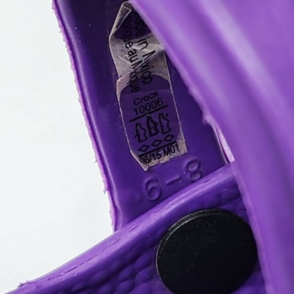Crocs Clogs Youth Unisex Size 8/9  Purple Slip-On Sandals - Picture 6 of 9